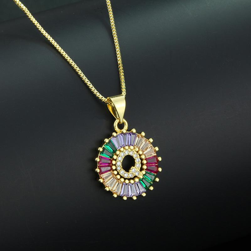 European and American simple 26 letter necklace directly from the manufacturer color zirconium English temperament pendant necklace wholesale