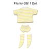 Ob11 Doll Clothes Striped Tops T-shirt Shorts Socks Suit Knitted Sweatshirt For Mini 1/12 Doll Cute Surprise Face Boy Girl Gift