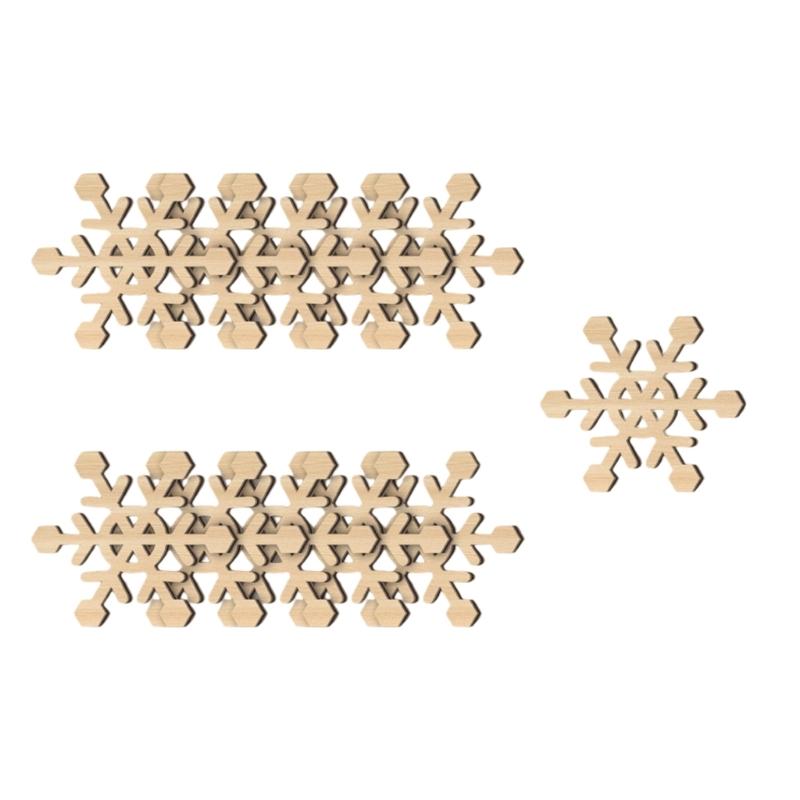 Handmade Wood Snowflakes Decorations For Festival DIY Crafts Customizable Holiday Homes Office Wall Display