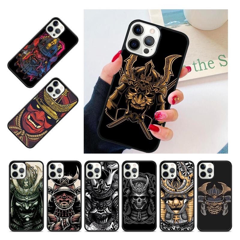 Samurai Mask Helmet Coque Shell For iPhone 17 Air 15 16 14 13 12 Pro Max 11 Pro Max Plus Phone Case Cover