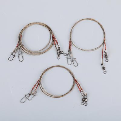 Lot de 2 fils d'acier et de titane anti-morsure avec broche pour pêche avant