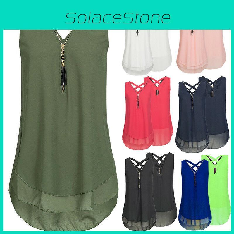 Stylish Women Sleeveless Vest With Cross Back Design And Convenient Front Zipper For Plus Sizes