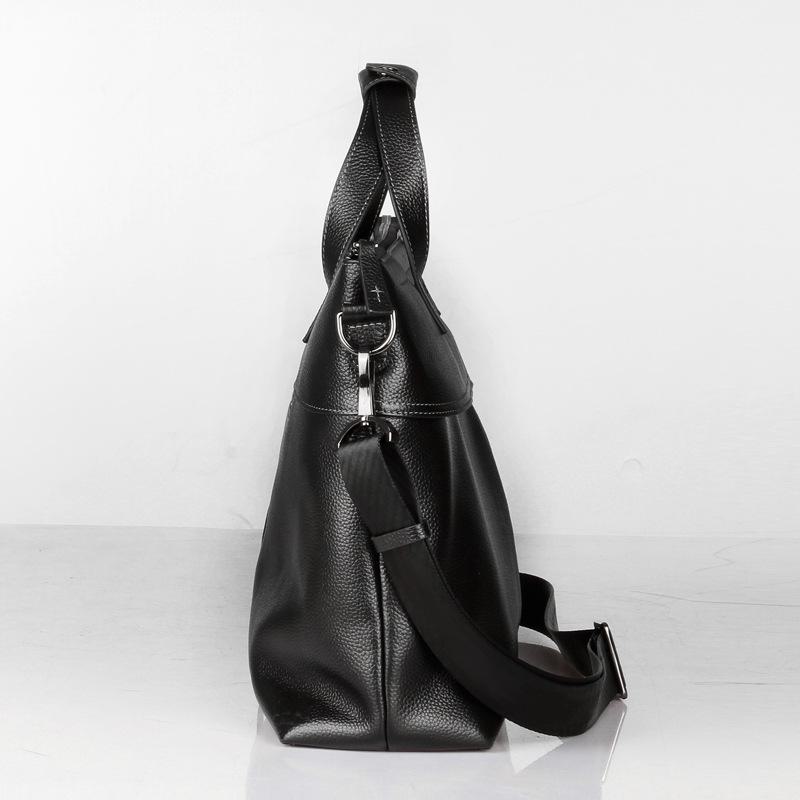 Men's Genuine Leather Casual Briefcase - Trendy, Lightweight Business Handbag