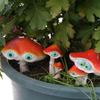 3Pcs Cartoon Mushroom Figurines Realistic Looking Weather-Resistant Outdoor Miniature Statues Potted Landscape