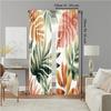2 pcs   versatile polyester transparent curtains for home decoration Pink Tropical Palm for use in bedrooms and living rooms