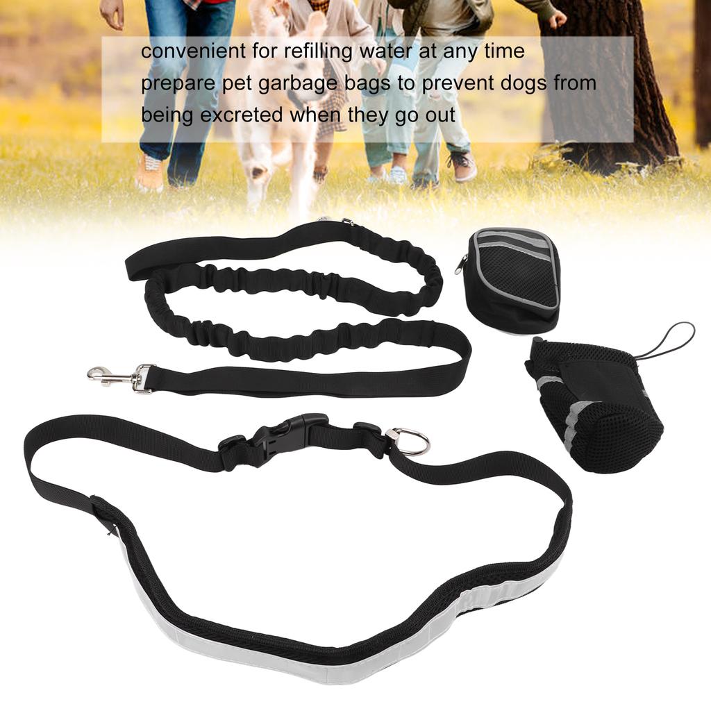 Dog  ing Waist Pack Leash   Reflective Elastic Hands   Dog Leash for Running Walking Hiking