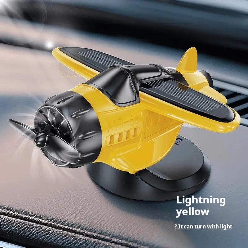 Non-Toxic 360 Rotary Car Solar Airplane Ornaments Creative Solar-Powered Aircraft Model For Car Center Console Multiple Colors Car Decor