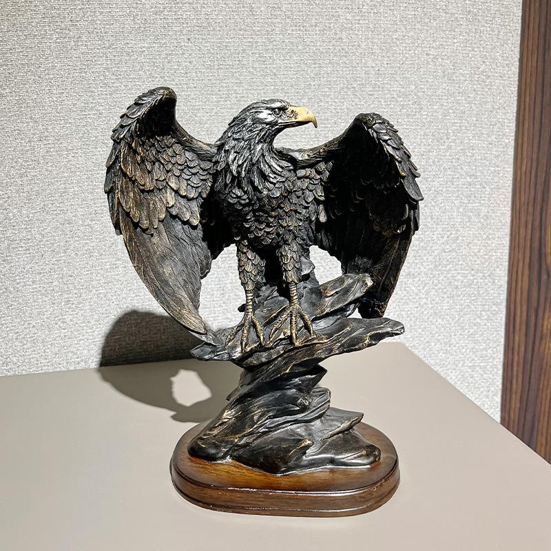 Bronze Resin Eagle Collectible Decorative Eagle Statue Home Decor Office Decor Statue, Art Decor Ornament, Birthday Holiday Gift