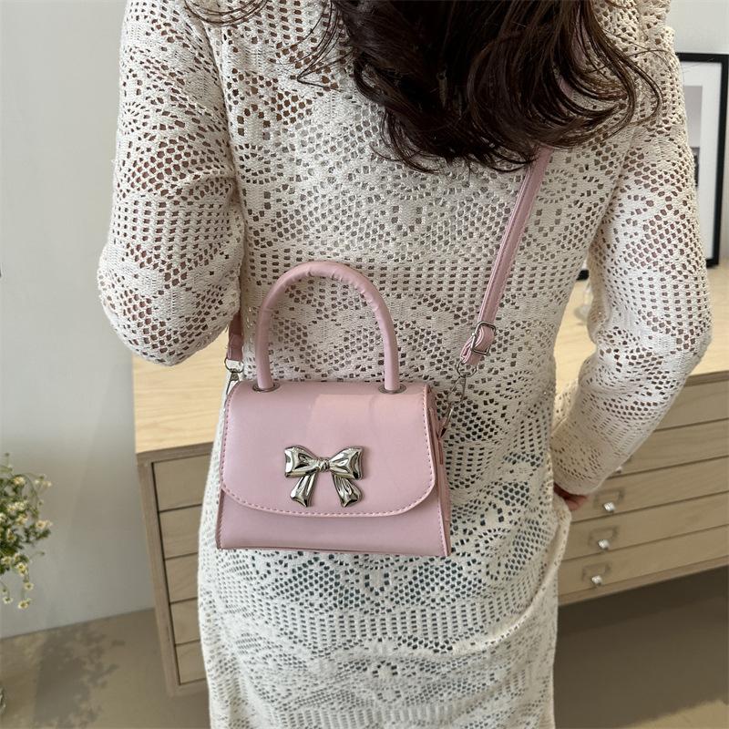 Schleife Damen Tasche Mode Umhängetasche Damen Tragbar PU Material Klein Frisch Satteltasche Vielseitige Tasche Herbst Neu