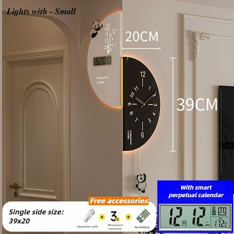 Double Sided Wall Clock Living Room Digital Wall Watch Multifunctional Corner Silent Swing Clocks Home Decoration Accessories