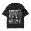 Resident Evil 9 Requiem Leon S. Camiseta Unissex Lavagem Ácida 100% Algodão com Estampa Kennedy 2026 Verão Nova Masculina Manga Curta Y2k