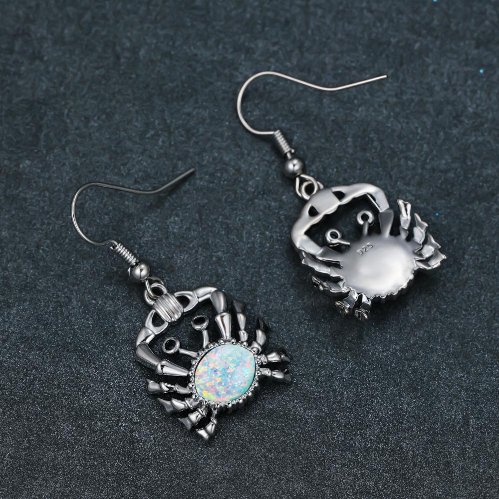 Blue Little Crab Earhook Earrings Elegant Earrings Animal Earrings