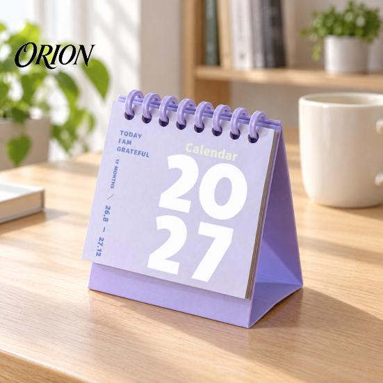 2027 Desktop Calendar Mini Desk Calendar, Spiral Bound Standing Flip Monthy Schedule Planner Small for Home Office