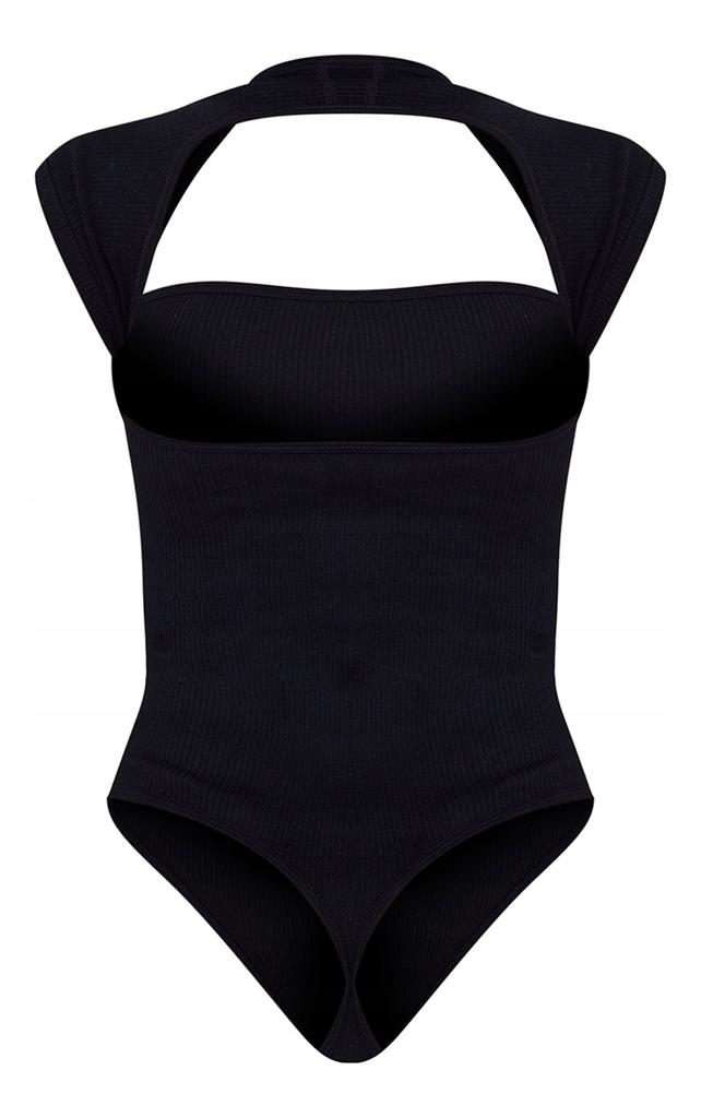 Prettylittlething Body Prążkowane Czarne M 0A1A1_C*