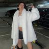 Winter Thickened Warm White Fur Coat Scarf Collar Plush Coat Imitation Rabbit Fur Temperament Elegant