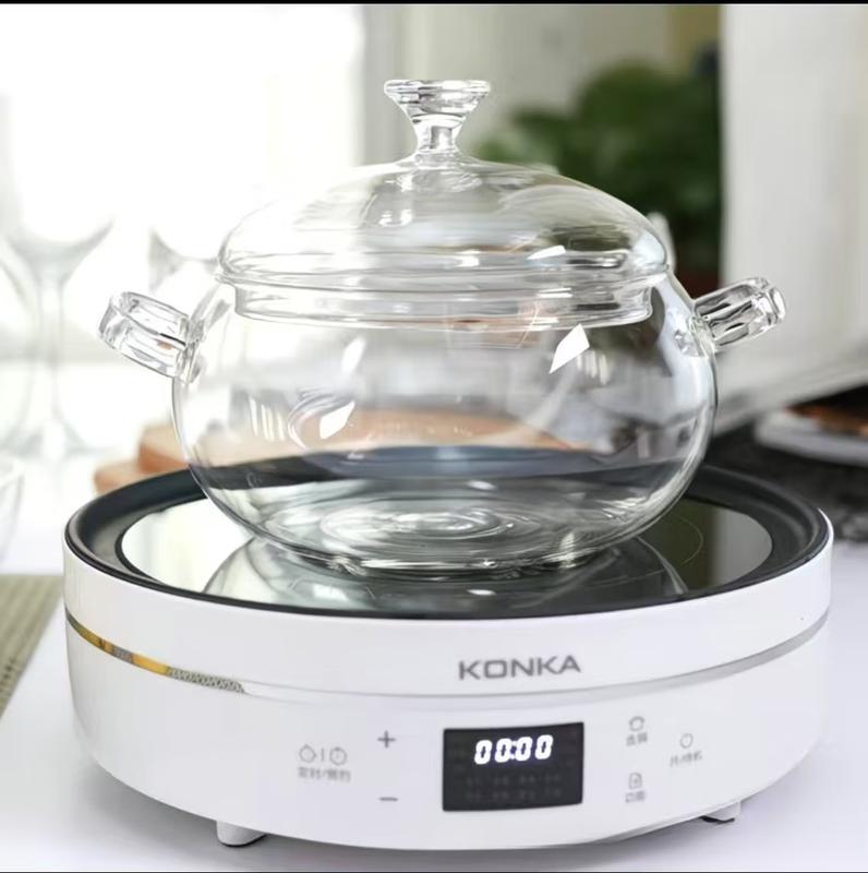 Hanyou Double-Handle Glass Stew Pot 2.5L