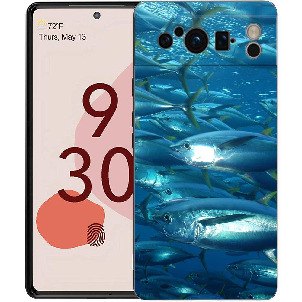 Bluefin Tuna Phone Case For Google Pixel 9 8 7 6 Pro XL 8A 6A 7A 5G Soft Shockproof TPU Black Cover Fundas Pixel 7A
