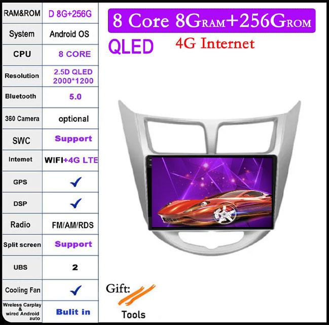 9 Lnch For Hyundai Solaris 2010 -2016 2.5D Touch Screen Car Radio Video Multimedia Navigation GPS IPS 4G Wifi Stereo Auto