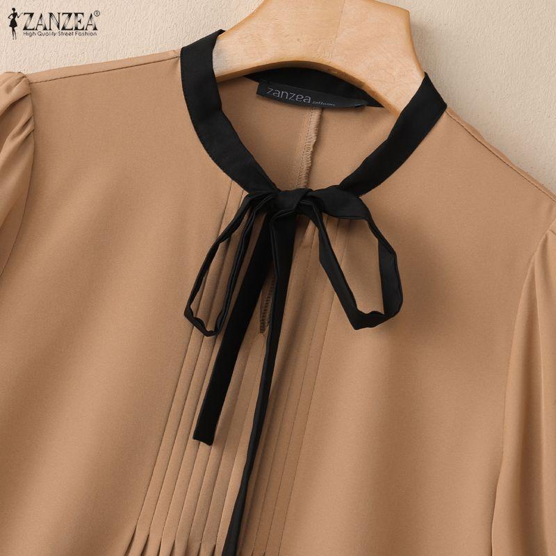 ZANZEA Camicetta casual da donna con scollo rotondo e maniche corte