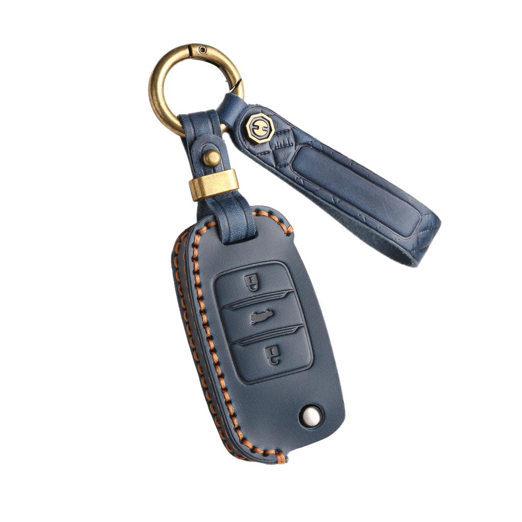 Autoschlüsselhülle ist geeignet für Changan Klappschlüssel Schutzhülle, Einsteck-Rindsleder handgefertigte Schlüsseltasche.