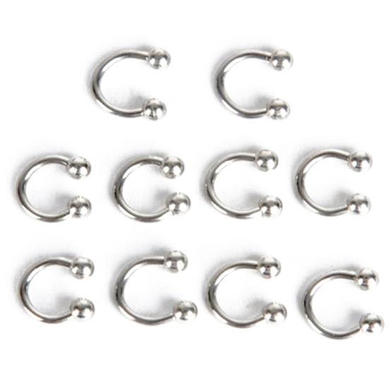 10 stuks roestvrijstalen hoefijzerbar lip neus septum oorring stud body piercing