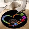 1pc Rainbow Paws Heart Dog Round Carpet, Made of Polyester,Perfect for Decorating Office Chairs, Living Rooms,Vibrant Decorative Rug