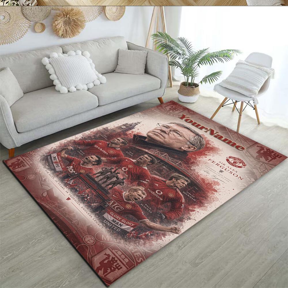 Manchester Customized Name Carpet Design for Foyer Decorate room Outdoor Balcony Antislip Carpet Anime Office Decor Best for Christmas