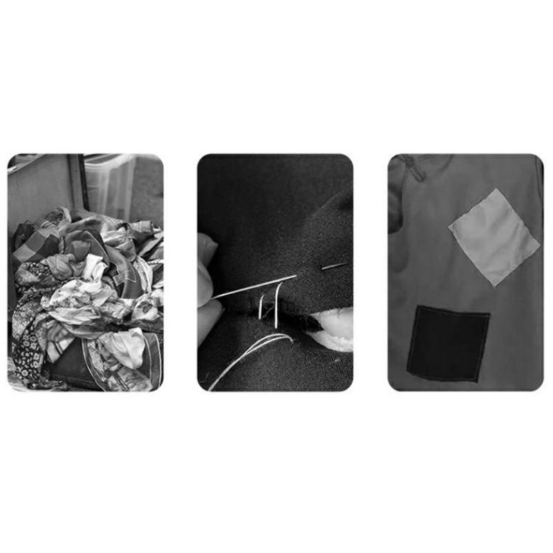 1Set No Ironing Stickers Patches Down Jacket Universal Black Self Adhesive Patcher Repair Washable Sewing Fabric Diy Fix Patch