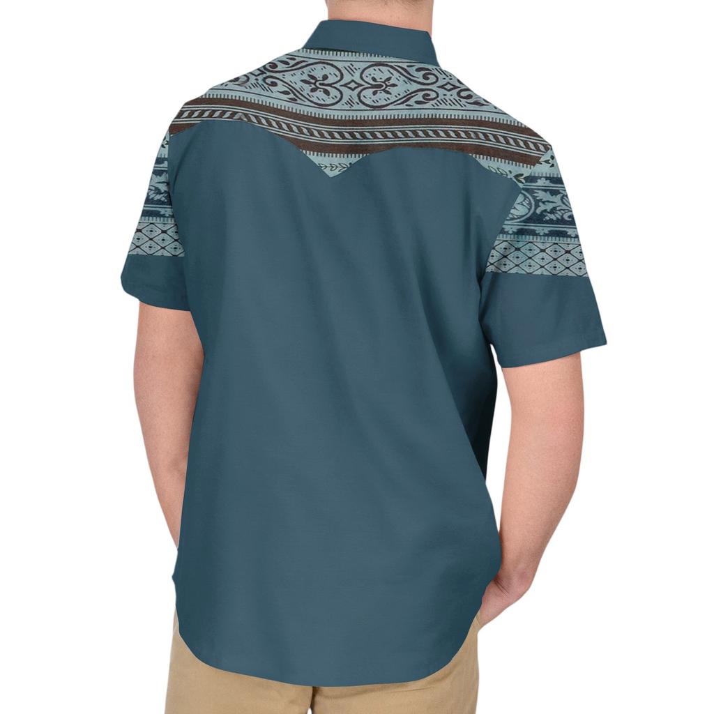 Men'S Fashionable Lapel And Shoulder Length Short Sleeved Casual Top