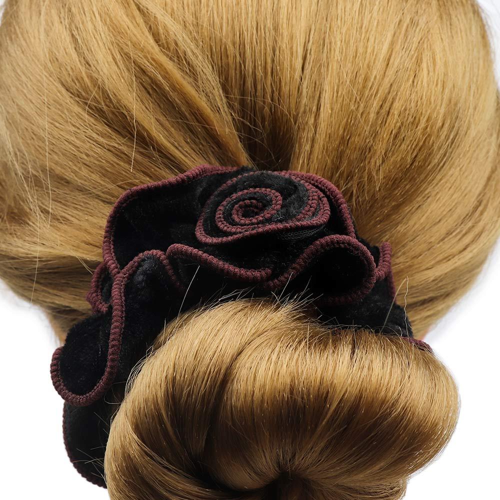 Lady New for Women Ponytail Holder Scrunchies Flower Hair Ring Elastic Hair Rope Velvet