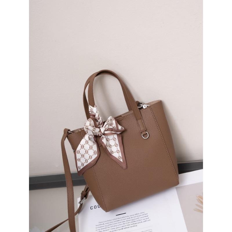 Women's Leather Bag, Large-capacity Vegetable Basket, Bucket Bag, Commuting Single-shoulder Hand-carry, Crossbody, Trendy Bag