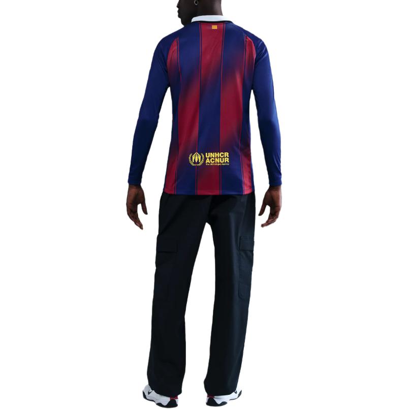 New Nike Fc Barcelona 2025/26 Stadium Home Men's Nike Dri FIT Soccer Replica Long Sleeve Jersey HJ4611-456