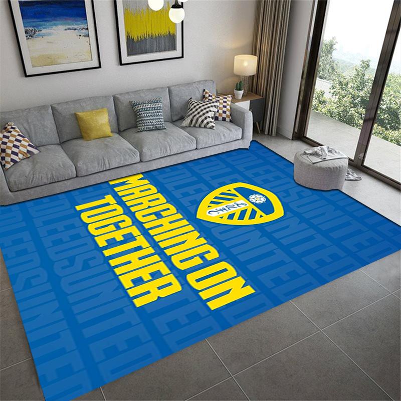 Nuovo Tappeto Leeds United 2025 per Soggiorno Camera da Letto Casa Decorazione Divano, Tappetino Antiscivolo per Giochi Bambini66
