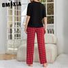 GMXIA Pajamas Women's Spring and Summer Thin Short-sleeved Trousers Homewear Suit