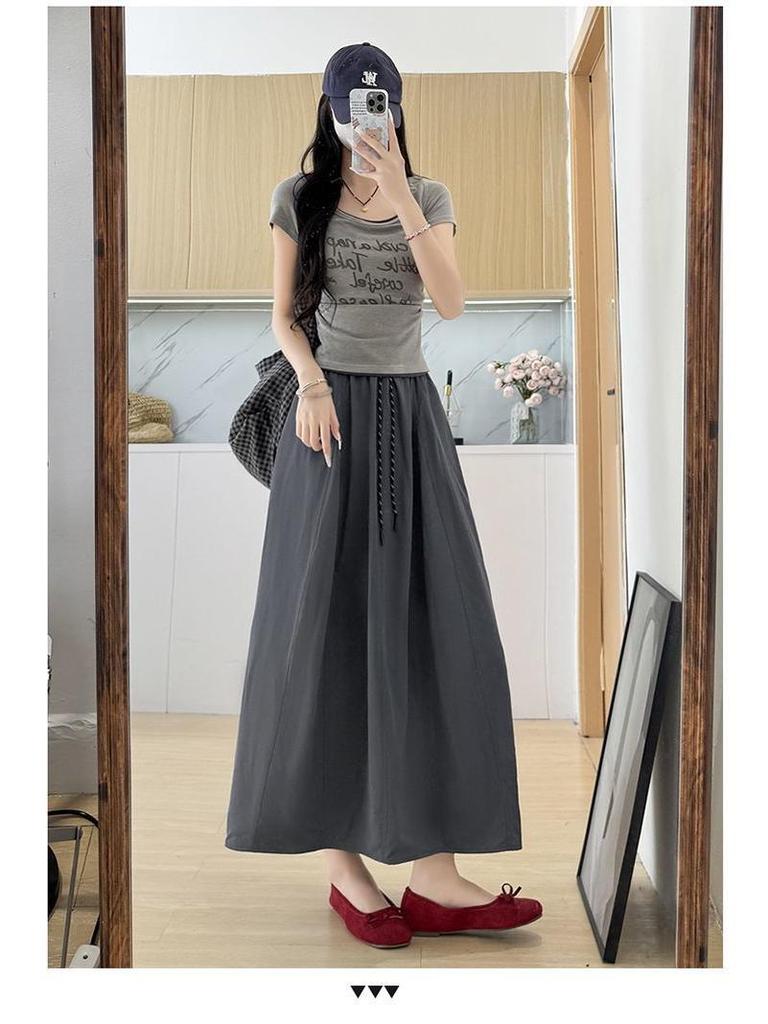 Vintage A-Line Midi Skirt for Women - Spring/Summer 2025