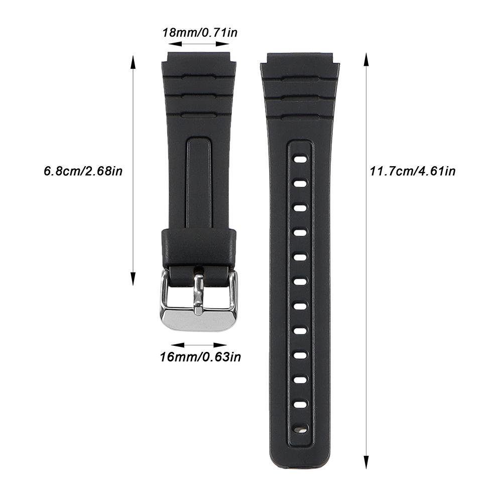 18mm Soft Silicone Watch Strap for CASIO F91W W-800H for W800H SGW400 F91W F84 F105/108 A158/168 AE1200/1300 Men Wrist Bracelet