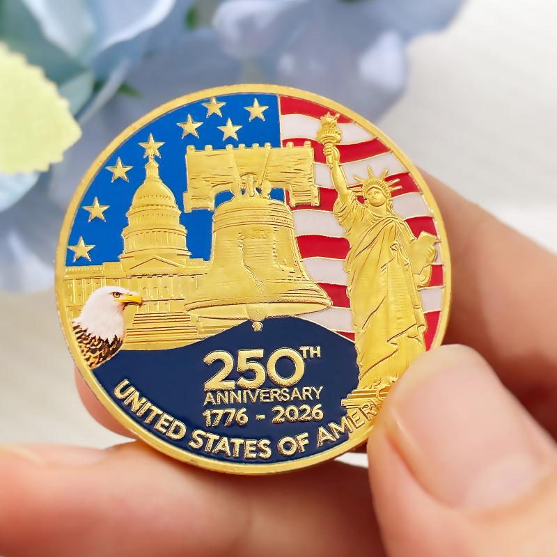 Usa Moneta Commemorativa del 250° Anniversario 1776-2026 Aquila Americana Moneta Souvenir Artigianato Metallico Emblema