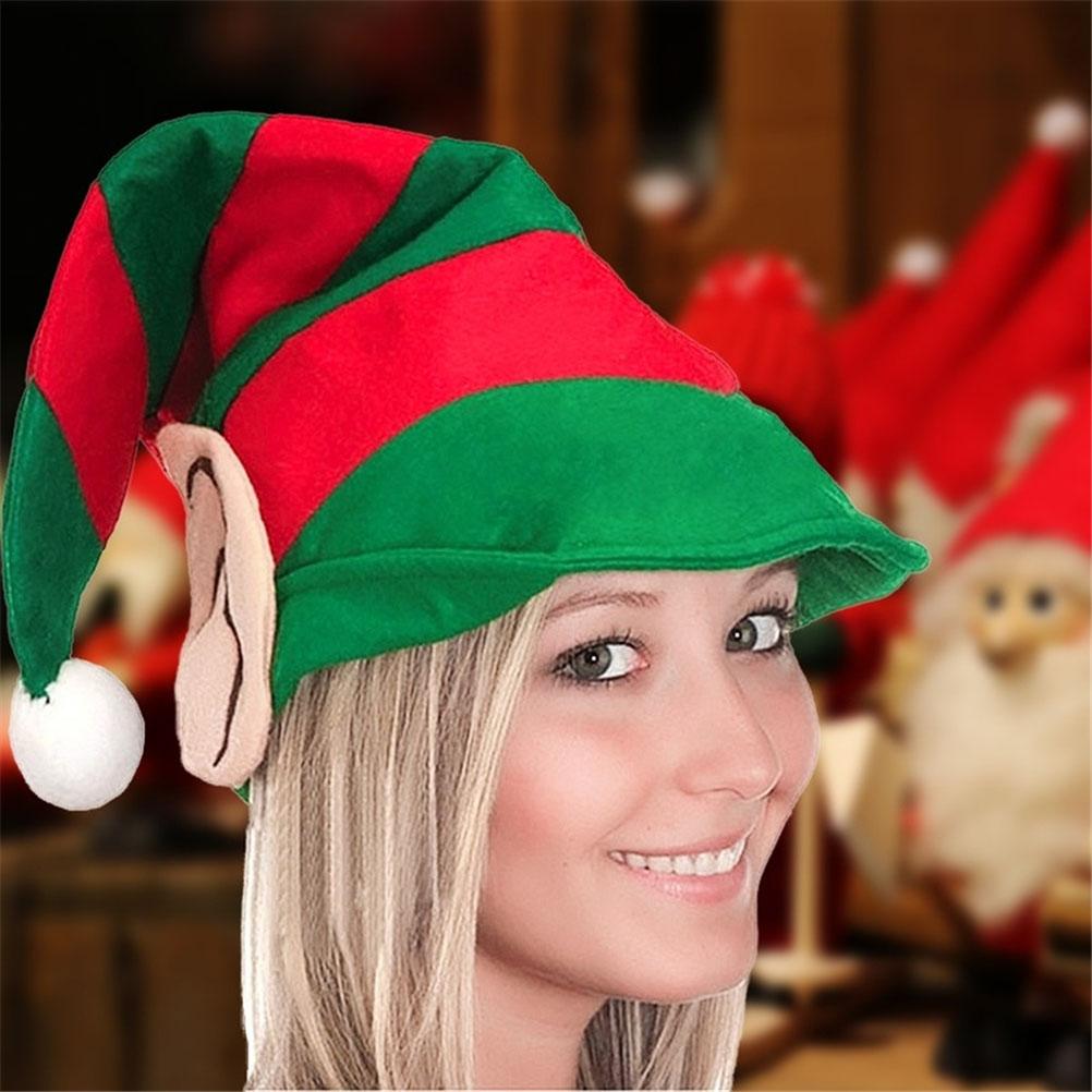 Christmas Elf Hat With Ears Clown Hat Red And Green Striped Hat Party Decorations For Adults Perfect Christmas Decoration