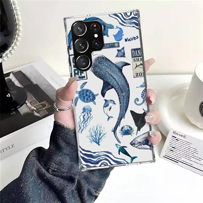 Ocean Starfish Sea Turtle Shark Soft Phone Case For Samsung Galaxy S22 S23 S24 S25 Edge S26 Ultra S20 FE S21 Plus + Fundas Coque