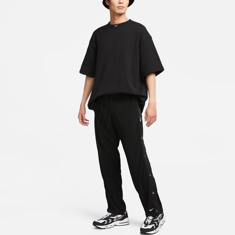 Nike Sportswear Circa Solid Color Snap Button Drawstring Joggers Men Bottoms Black DX6659-010