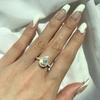 Tancise Women Classic 925 Sterling Silver  Zircon Ring Ladies Jewelry Wedding Promise Party Gift