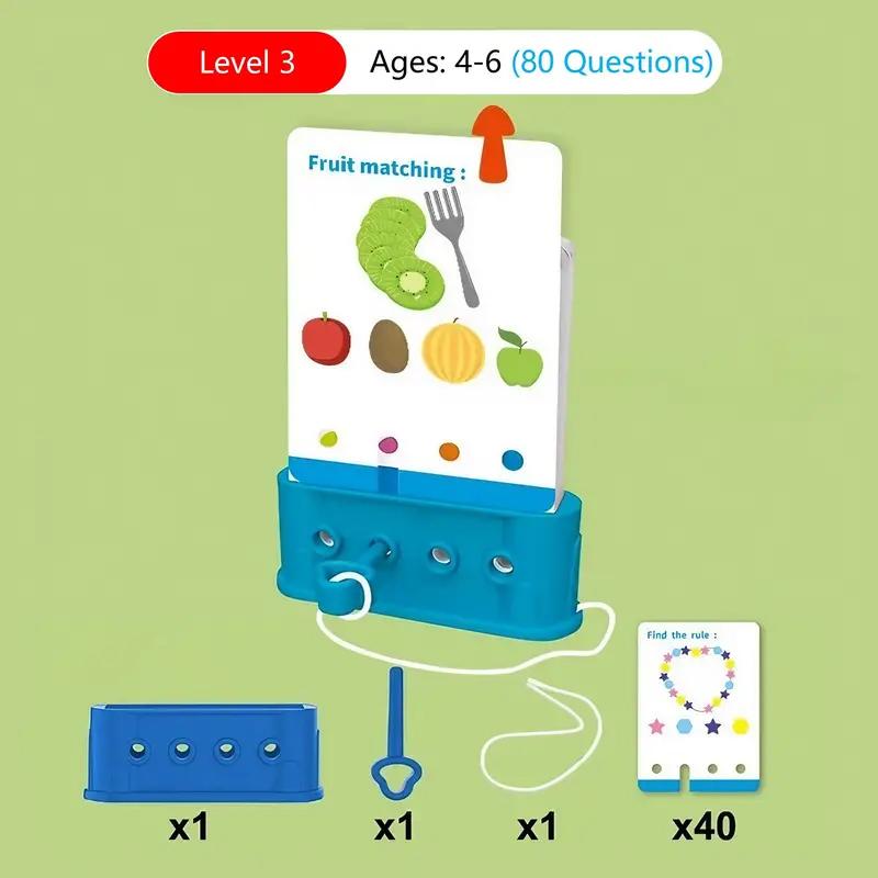 

Children Montessori Puzzle Toys Logical Thinking Training Unlock Game Baby Cognition Lock Pick Early Educational Gift for Kids синий