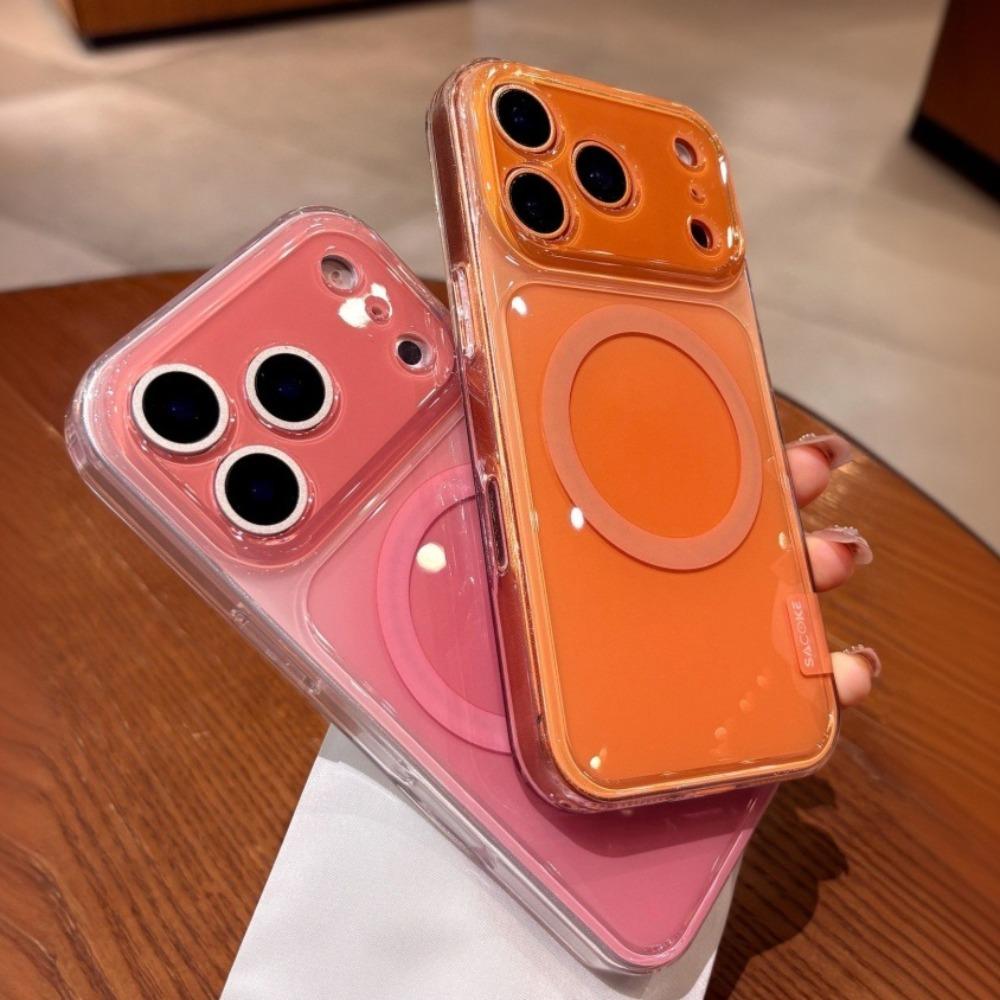 Candy Color for Magsafe Case for iPhone 17 16 15 14 Pro Max Wireless Charging Shockproof Lens Protection Cover with AI Button