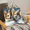 Welsh Corgi Dogs In Snow Cushion Covers Chair Living Room Pillowcase Cozy Zipper Sofa Pillow Covers Bedroom Indoor Home Decor