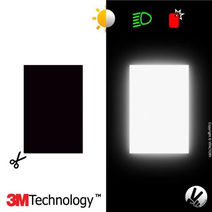Feuille rétro réfléchissante - vfluo - 3m technology - 10x15cm - ultra visible la nuit - découpe personnalisable