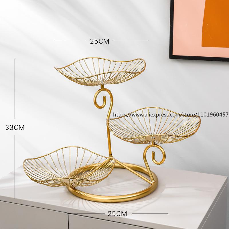 Nordic Ins-Style Golden Ironwork Fruit And Dried Fruit Platter Simple And Creative Living Room Home Coffee Table Snack Plate