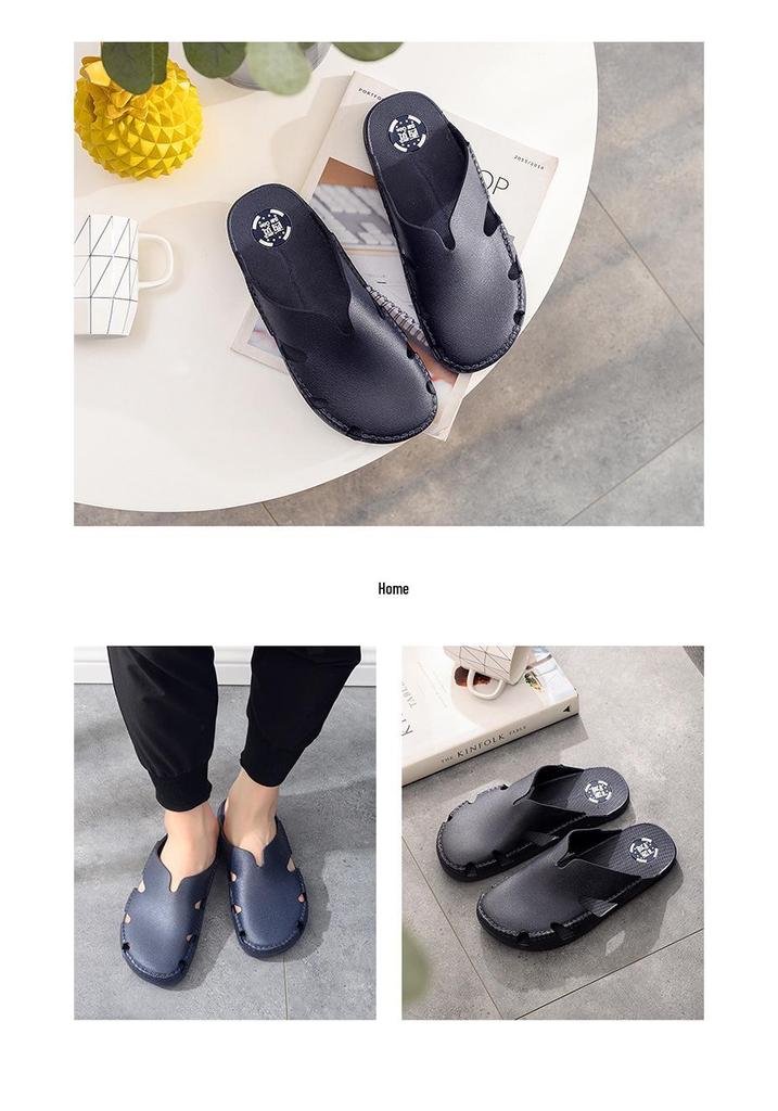 Super Soft Vietnamese Latex Closed-Toe Slippers: Non-Abrasive, Odorless Rubber Casual Shoes with Soft Soles for Men & Women