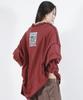 Deumakeu Oversized Asymmetrical Long Sleeve T-Shirt Burgundy