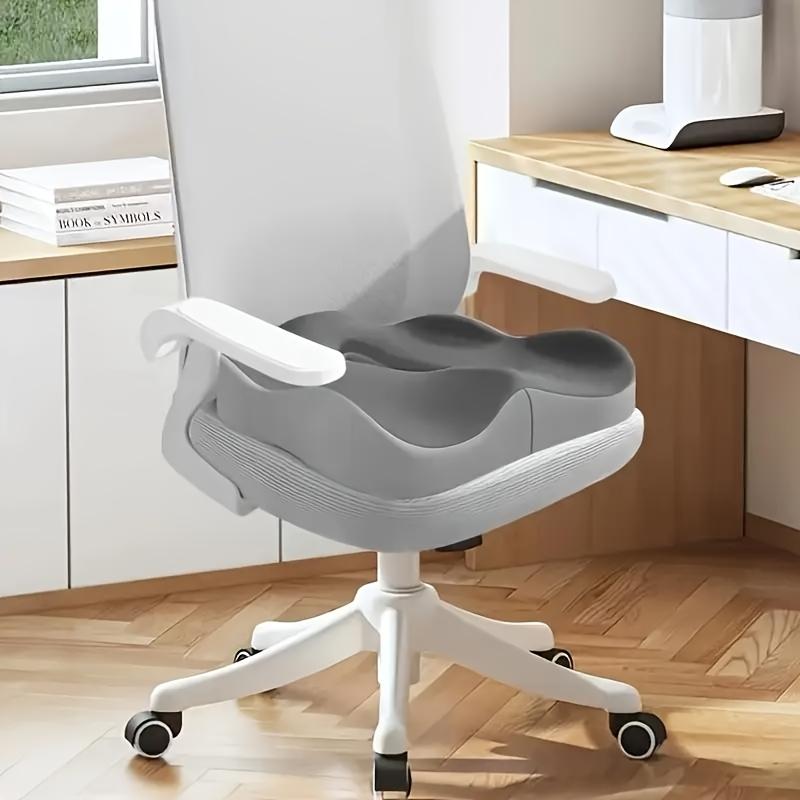 

1PC memory sponge tailbone seat cushion, summer car seat cushion with good air permeability, washable cover, non-slip and soft support pad серый