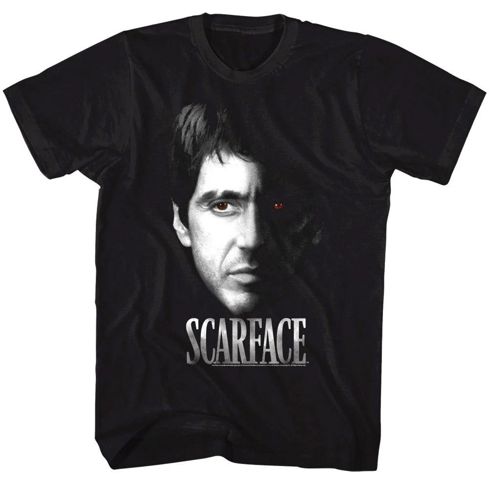 Scarface Tony Montana Evil Red Eye Men s T Shirt Pacino Face Gangster Profile 3XL